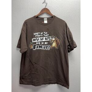 Vintage Squirrel Shirt Most People That Drive Me Nuts Are My Family VTG XL